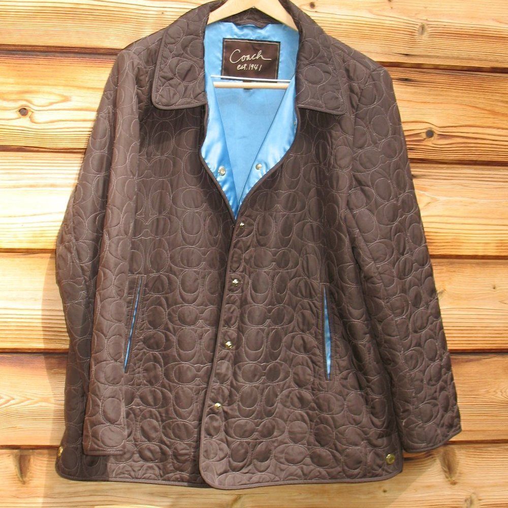 Coach Quilted Signature C Puffer Jacket Coat XL